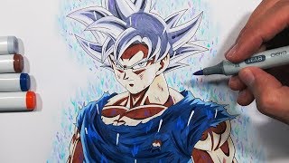 Tutorial How To Draw Gokus Mastered Ultra Instinct Form  Step By Step [upl. by Sabanrab394]