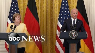 President Biden meets with German Chancellor Angela Merkel [upl. by Llertnov]