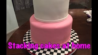 DIY  Stacking a 2 tier cake at home [upl. by Neahs]