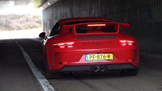 Porsche 991 GT3 with LOUD Akrapovic Exhaust  Start Revs amp Accelerations [upl. by Clance]