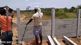 Installation of precast concrete fence post diy [upl. by Mudenihc]