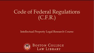 Code of Federal Regulations [upl. by Palumbo]