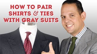 How To Pair Shirts amp Ties With Gray Suits  Guide to Wearing Grey [upl. by Ayr]