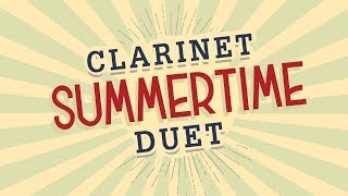 Summertime Intermediate Jazz Clarinet Duet  Music on screen [upl. by Novelia]