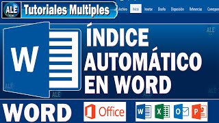 Como Hacer Un Índice Automático En Word ✔✔ [upl. by Yroj]