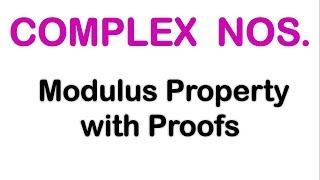 Modulus property of complex number [upl. by Tamera]