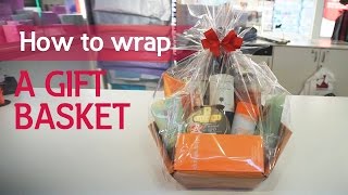 How to wrap a gift basket [upl. by Tilly]