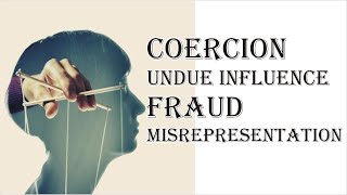 Coercion Undue Influence Fraud Misrepresentation  Indian Contract Act 1872  Law Guru [upl. by Denton]