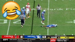 Kentucky Player Hilarious Flop vs NC State  2021 College Football [upl. by Concoff]