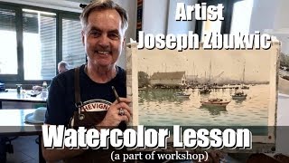 JOSEPH ZBUKVIC s WATERCOLOR LESSON 2  How to paint Watercolor Landscape painting [upl. by Bathulda888]