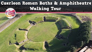 CAERLEON ROMAN BATHS amp AMPHITHEATRE WALES  Walking Tour  Pinned on Places [upl. by Adnahsam482]