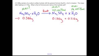 Unknown Hydrate Determination Chemistry Sample Problem [upl. by Atterys495]