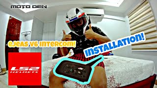 DIY HOW TO INSTALL EJEAS V6 INTERCOM ON LS2 HELMET [upl. by Orling920]