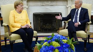 Joe Biden bids Angela Merkel farewell as he hosts the German chancellor for the final time [upl. by Carrissa]