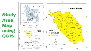 Study area Map using QGIS [upl. by Arrol155]