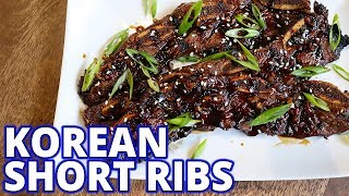 Korean BBQ Short Ribs Galbi Kalbi Recipe [upl. by Vidovic]