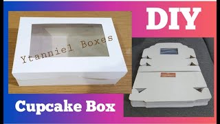 DIY CUPCAKE BOX  HANDMADE CUPCAKE BOX  HANDCRAFTED PASTRY BOX [upl. by Salhcin]