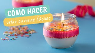 Cómo hacer velas caseras fáciles [upl. by Jedthus]