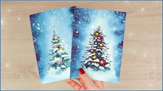 How to Paint a Christmas Tree in Watercolors [upl. by Noxaj]