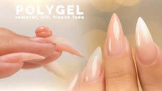 PolyGel Removal Fill and Sculpting a French Fade [upl. by Deron]