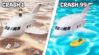 I CRASHED the BIGGEST LEGO PLANE  10 vs 1000 pieces LEGO CRASH [upl. by Kirbee]