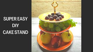 How to make a Tiered Cake Stand EASY DIY [upl. by Nassah]