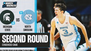 North Carolina vs Michigan State  Second Round NCAA tournament extended highlights [upl. by Atsyrt]