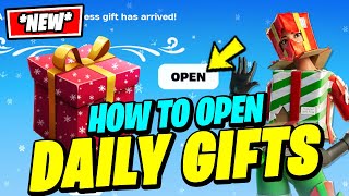 How to OPEN DAILY GIFTS or WINTERFEST 2023 PRESENTS in Fortnite Chapter 5 [upl. by Esila]