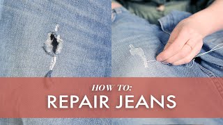 How To Repair Ripped Jeans 3 Ways [upl. by Saunder492]