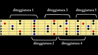 Scala pentatonica Le diteggiature sulla chitarra spiegazione [upl. by Eadahc43]