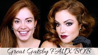 Great Gatsby FAUX BOB  1920s Inspired Hair [upl. by Quiteria]