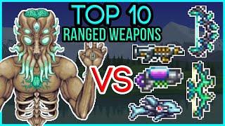 TOP 10 Ranged Weapons vs Moon Lord  Terraria 141 Comparison [upl. by Ynehteb652]