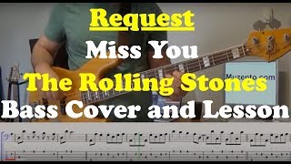 Miss You  Bass Cover and Lesson  Request [upl. by Moria819]