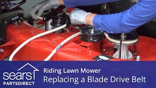 Replacing a Blade Drive Belt on a Riding Lawn Mower [upl. by Sapers]