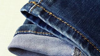 How to Shorten Jeans with Original Hem [upl. by Safoelc]