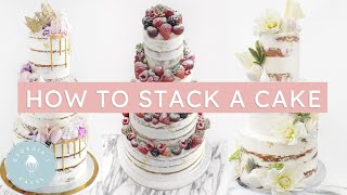 How To Stack A Tiered Cake  Georgias Cakes [upl. by Bourke]