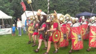 Roman Reenactment at the Amphitheatre in Caerleon Marching In [upl. by Damita]