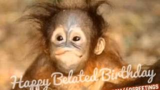 Cute Monkey Singing Happy Belated Birthday To You  BIRTHDAY SONG [upl. by Diehl]