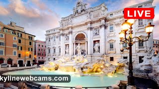 🔴 Recorded Live Footage Webcam from Rome  Watch the Trevi Fountain in Real Time [upl. by Tzong]