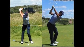 Justin Thomas golf swing  Long Iron faceon amp downtheline July 2017 [upl. by Kleiman]