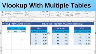 Vlookup from Multiple Tables in Excel [upl. by Honniball]