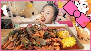 SPICY SEAFOOD BOIL  MUKBANG [upl. by Nalon]