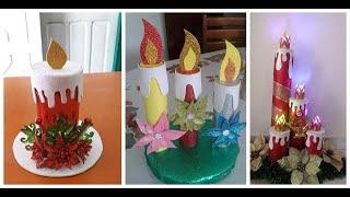 ¡PASO A PASO Como Crear Velas Navideñas Con Goma Eva o Foami [upl. by Gaelan]