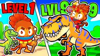 Upgrading NOOB to GOD TREX Monkey in Bloons TD 6 [upl. by Lemahs917]