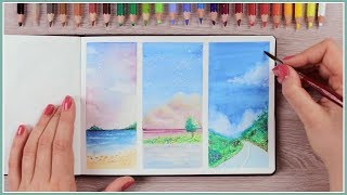 How to Paint with Watercolor Pencils  Painting Ideas for Beginners  Art Journal Thursday Ep 40 [upl. by Nobile519]