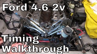 Ford 46 2V Timing Chain And Guide Replacement [upl. by Eilyr964]