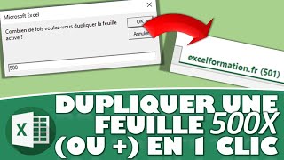 COMMENT DUPLIQUER 500 FOIS OU PLUS  UNE FEUILLE DE CALCUL EXCEL EN 1 CLIC [upl. by Heisser]