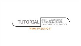 Tutorial  Assegni per il Nucleo Familiare ANF  Richiesta telematica [upl. by Oine]